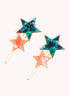 Marbelized Star Duo Clip - Colors: Green Emerald Night & Peach Travertino